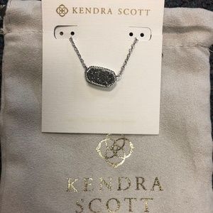Kendra Scott Elisa Silver Necklace Platinum Drusy
